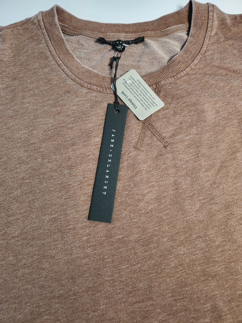 Jane + Delancey Weathered Heather Brown Puff Sleeve Pullover Blouse/ Top